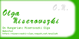 olga miserovszki business card